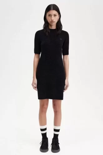 Robe femme en chenille côtelée