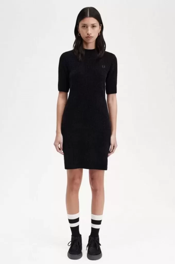 Robe femme en chenille côtelée