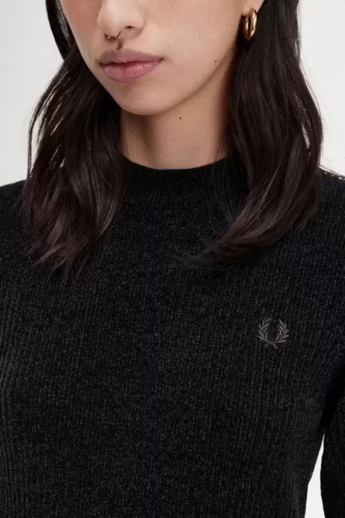 Robe femme en chenille côtelée