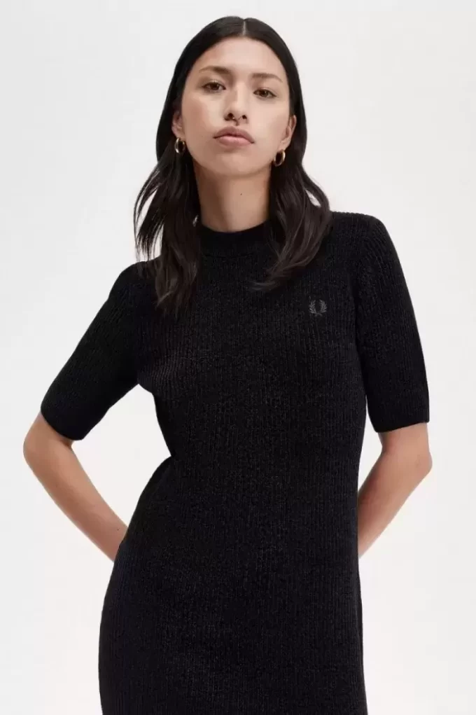 Robe femme en chenille côtelée