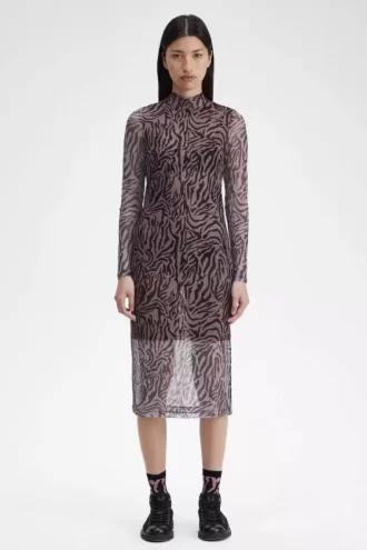 Robe femme en maille à imprimé zèbre