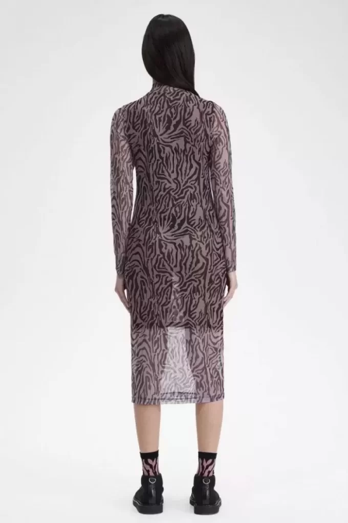Robe femme en maille à imprimé zèbre