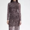 Robe femme en maille à imprimé zèbre