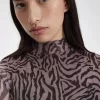 Robe femme en maille à imprimé zèbre