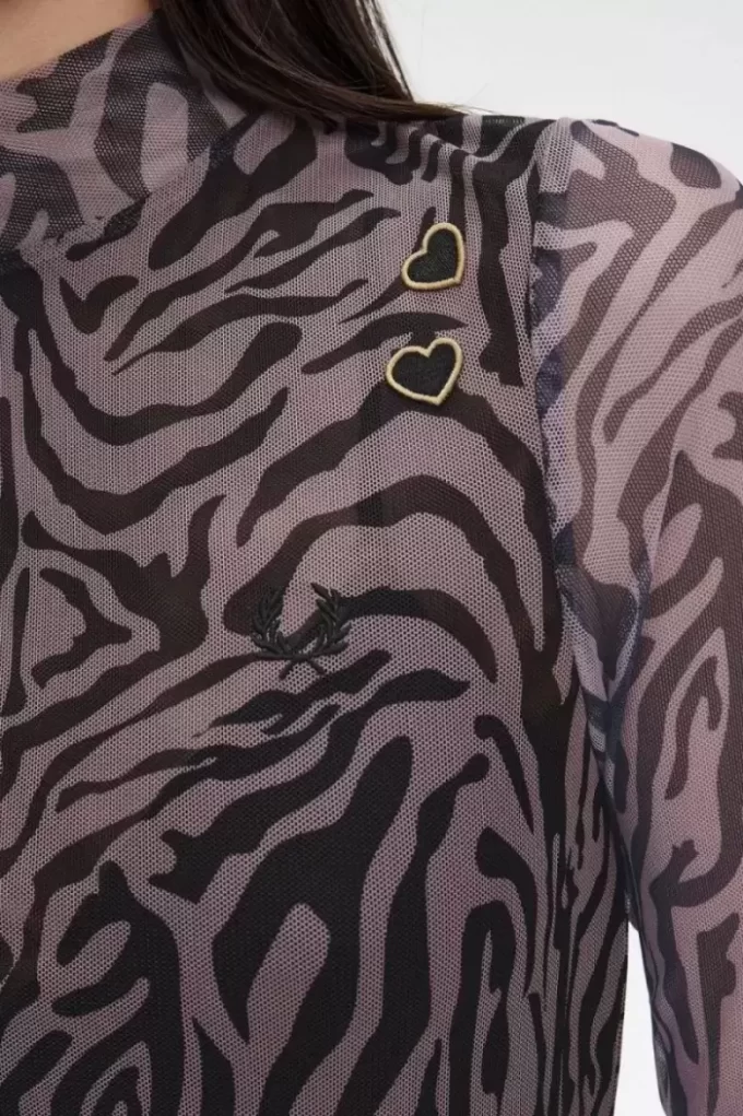 Robe femme en maille à imprimé zèbre