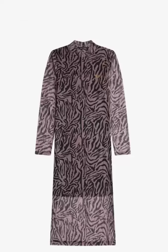 Robe femme en maille à imprimé zèbre