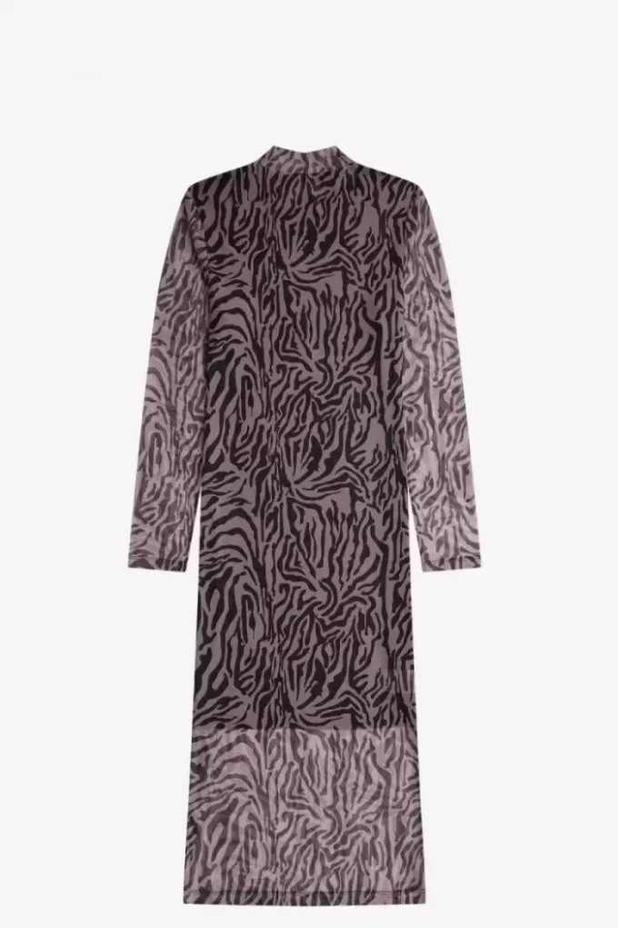 Robe femme en maille à imprimé zèbre