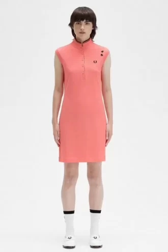 Robe femme en piqué à bordure imprimée
