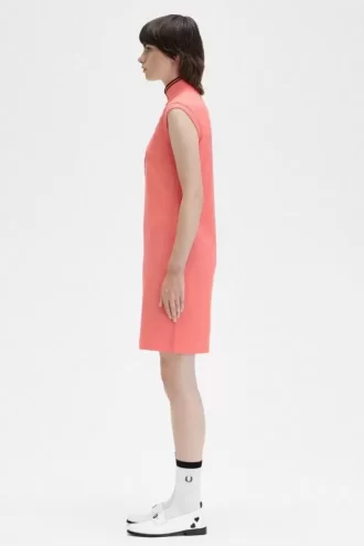 Robe femme en piqué à bordure imprimée