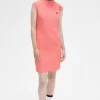 Robe femme en piqué à bordure imprimée