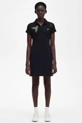 Robe femme en piqué brodé