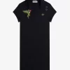 Robe femme en piqué brodé