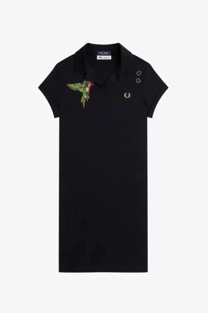 Robe femme en piqué brodé