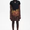 Robe femme en piqué à imprimé palmier