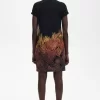 Robe femme en piqué à imprimé palmier