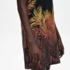 Robe femme en piqué à imprimé palmier