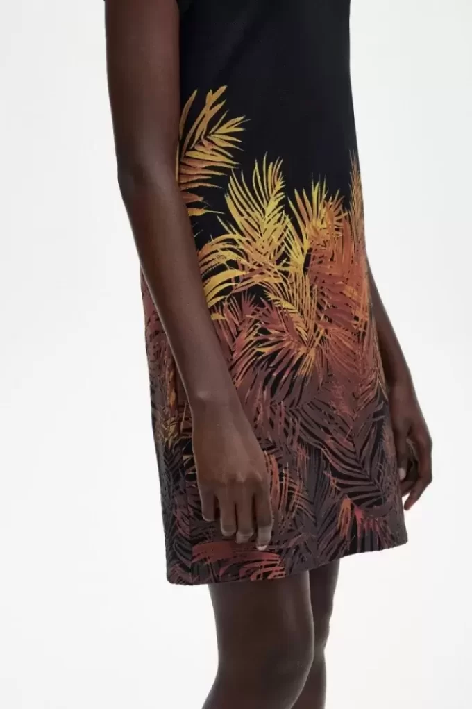 Robe femme en piqué à imprimé palmier