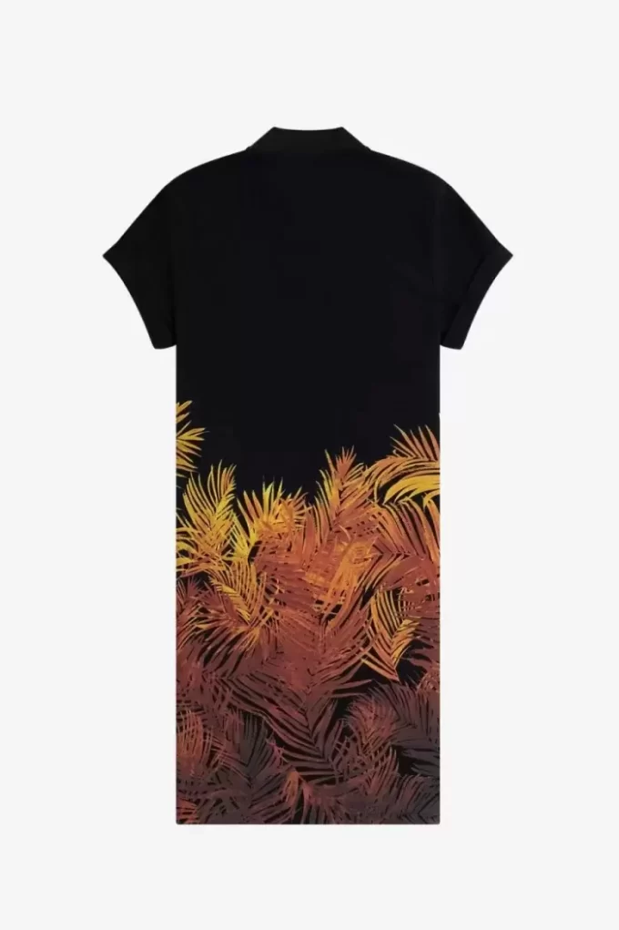 Robe femme en piqué à imprimé palmier
