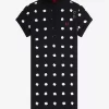 Robe femme en piqué à imprimé pois