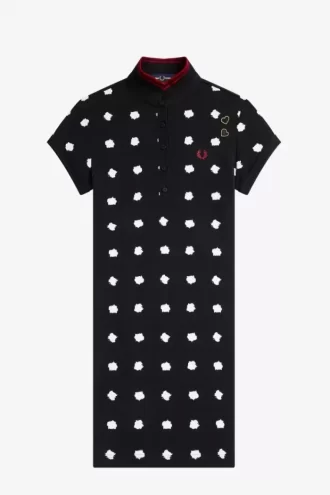 Robe femme en piqué à imprimé pois