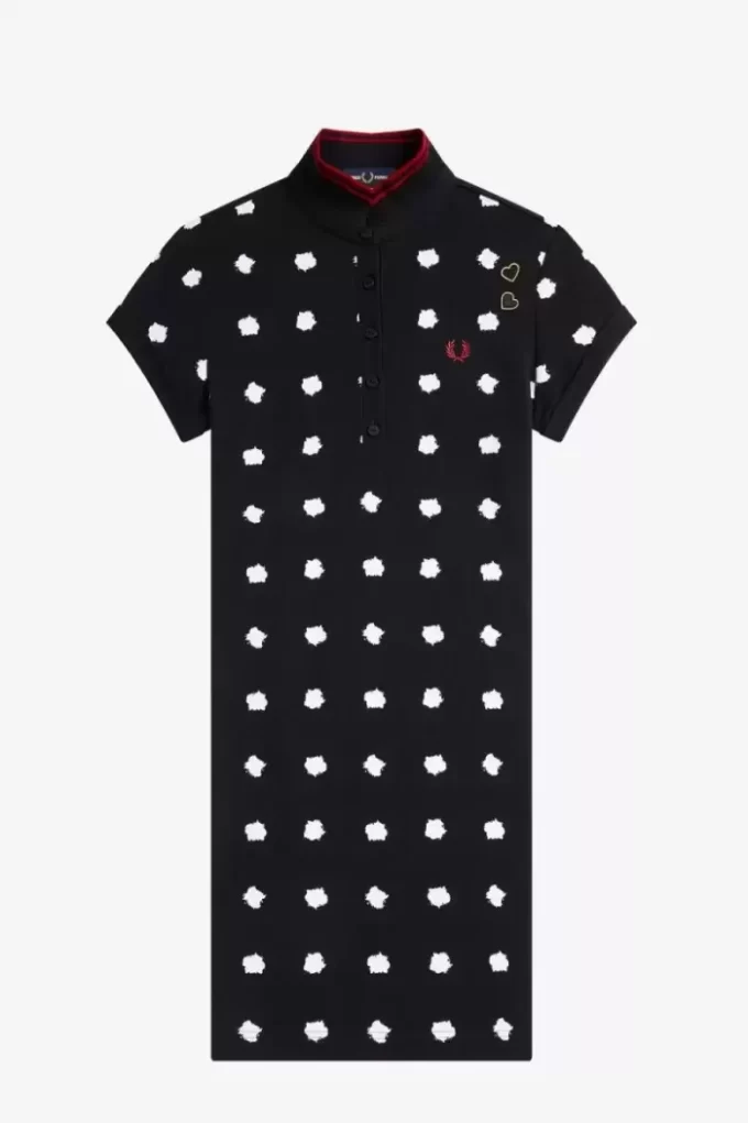 Robe femme en piqué à imprimé pois