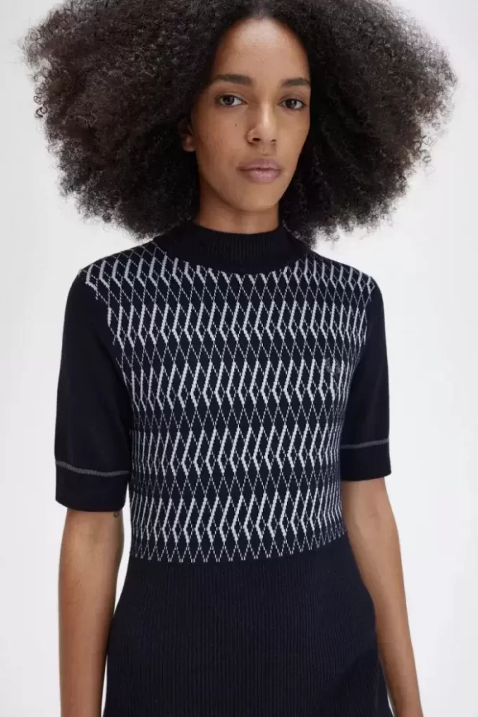 Robe femme en tricot jacquard
