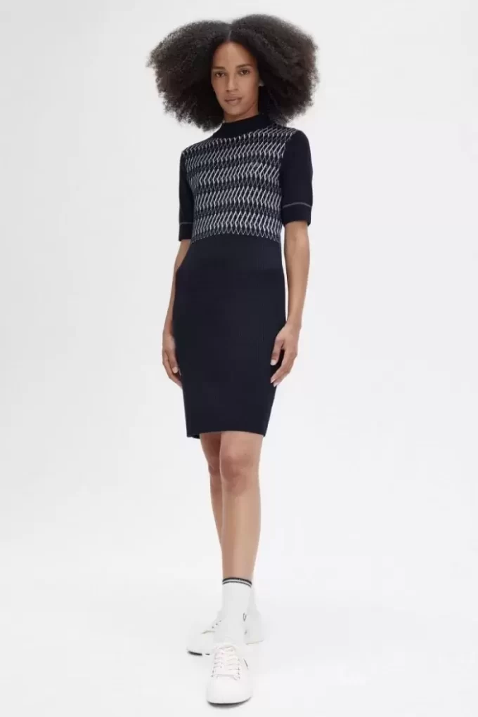 Robe femme en tricot jacquard