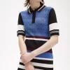 Robe femme en tricot jacquard à rayures
