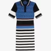 Robe femme en tricot jacquard à rayures