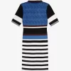 Robe femme en tricot jacquard à rayures