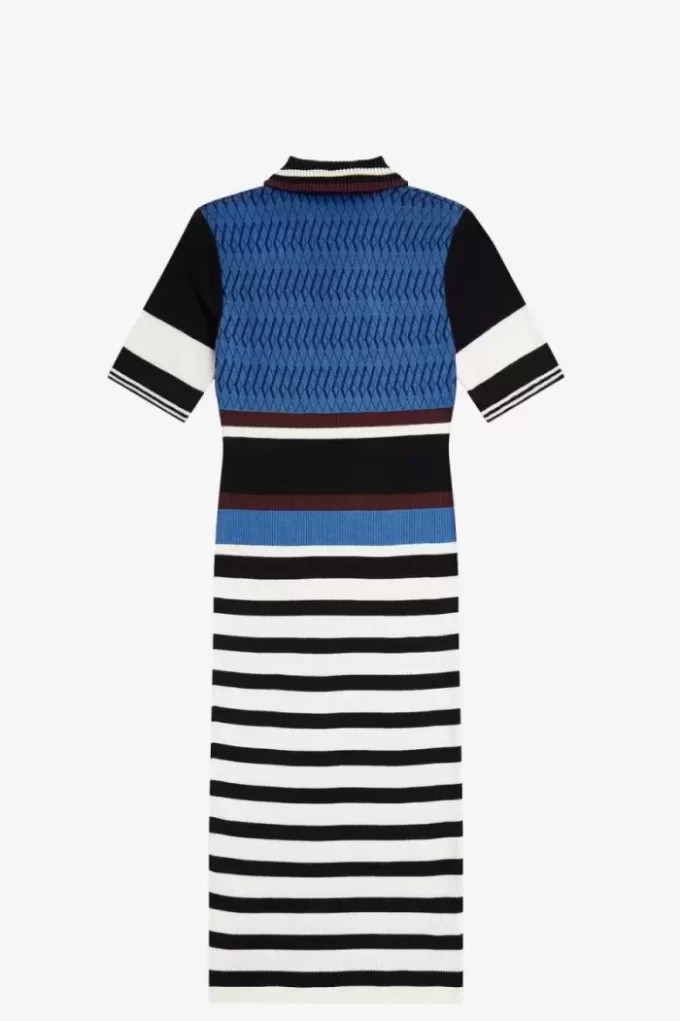 Robe femme en tricot jacquard à rayures