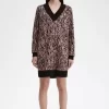 Robe femme en tricot zébré