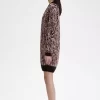 Robe femme en tricot zébré