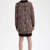 Robe femme en tricot zébré
