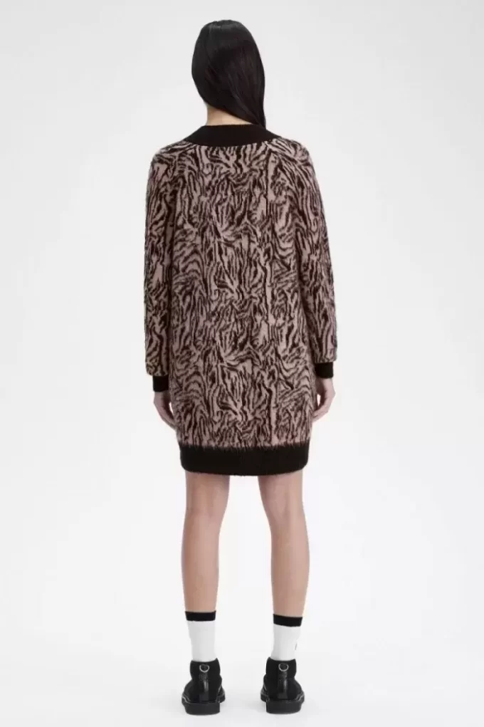 Robe femme en tricot zébré