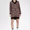 Robe femme en tricot zébré