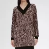 Robe femme en tricot zébré