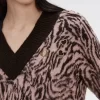 Robe femme en tricot zébré