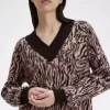 Robe femme en tricot zébré