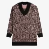Robe femme en tricot zébré