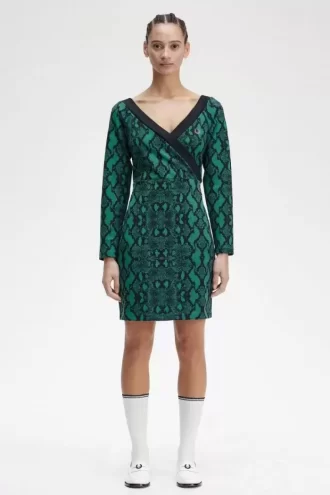 Robe femme à épaules dénudées et imprimé serpent