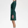 Robe femme à épaules dénudées et imprimé serpent