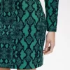 Robe femme à épaules dénudées et imprimé serpent