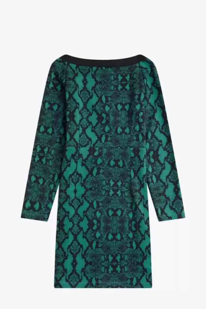 Robe femme à épaules dénudées et imprimé serpent