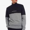 Sweat-shirts à demi-fermeture éclair et blocs de couleurs