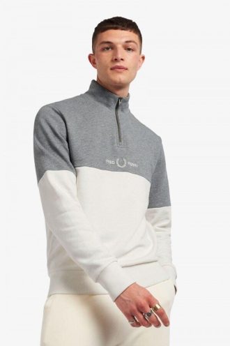 Sweat-shirts à demi-fermeture éclair et blocs de couleurs