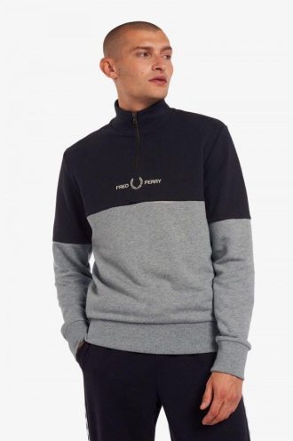Sweat-shirts à demi-fermeture éclair et blocs de couleurs