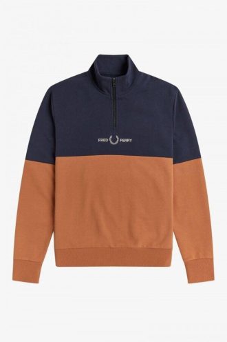 Sweat-shirts à demi-fermeture éclair et blocs de couleurs
