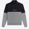 Sweat-shirts à demi-fermeture éclair et blocs de couleurs