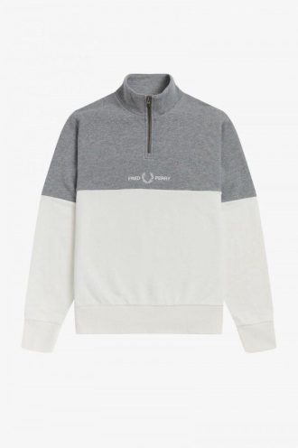 Sweat-shirts à demi-fermeture éclair et blocs de couleurs